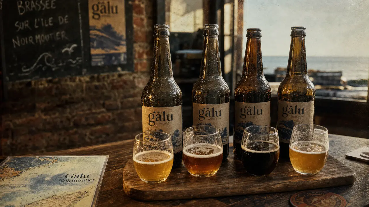 Brasserie artisanale noirmoutier galu : verres et bières locales pour la dégustation