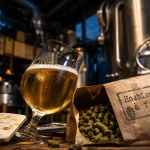 Brasserie artisanale Philmore : verre tulipe et houblonnage à froid en atelier de brassage