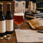 Concours bière artisanale : échantillons de bière et fiche de dégustation