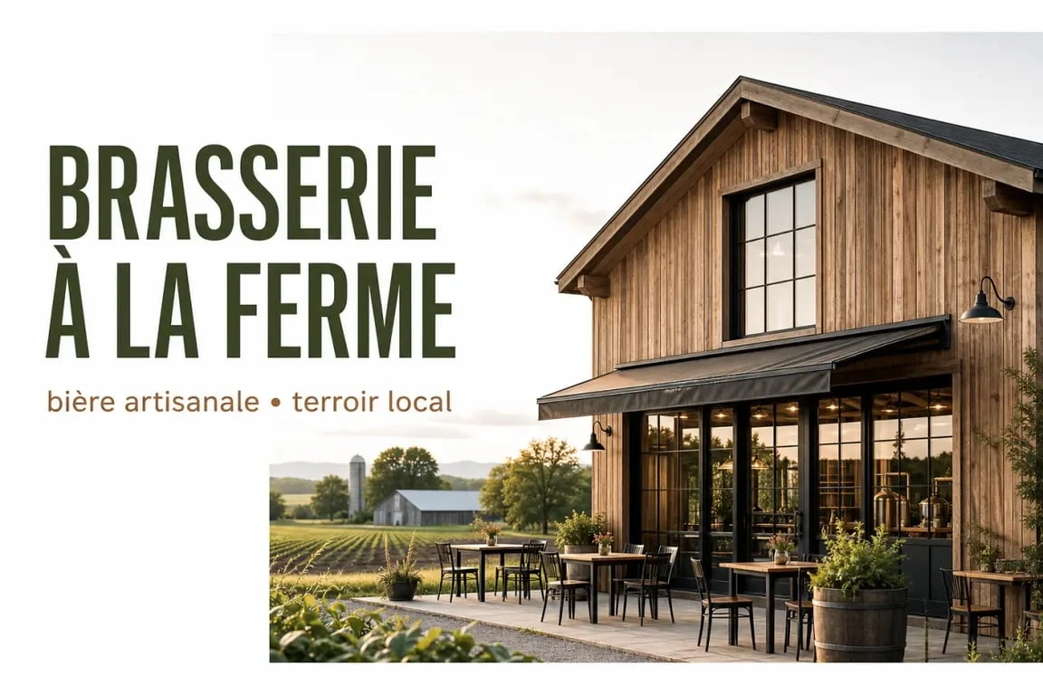 Brasserie de la Ferme avec terrasse et ambiance de ferme artisanale