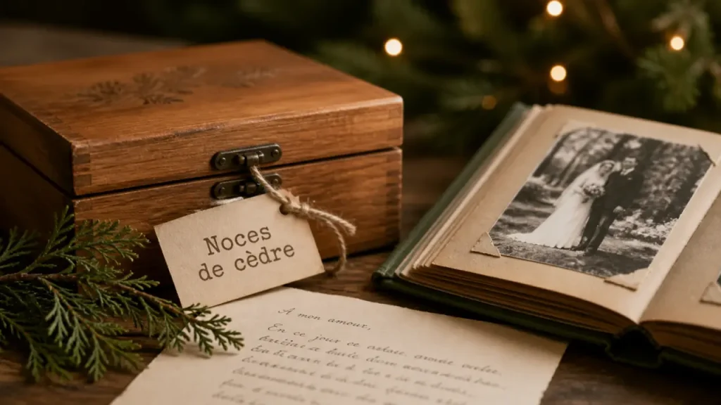 49 ans de mariage : noces de cèdre, symbole et idées à offrir