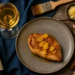 Bonnezeaux accord mets vins : verre liquoreux or et volaille au miel