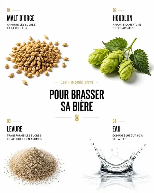Ingrédients nécessaires pour brasser sa bière artisanale