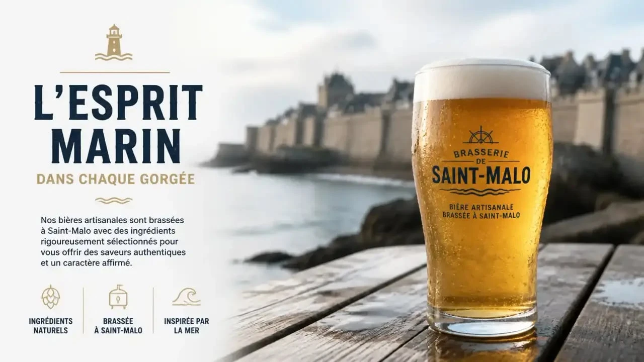 Verre de bière artisanale craft beer à Saint-Malo avec vue sur les remparts