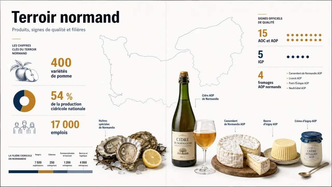 Normandie terroir : produits emblématiques, labels et chiffres clés du terroir normand