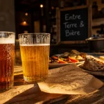 Entre terre et bière restaurant - brasserie locale : verres de bière artisanale