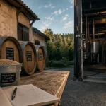 La grange ferme brassicole à Nousty : fûts et visite dégustation