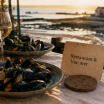 Restaurants le vivier sur mer : moules de bouchot, vue mer
