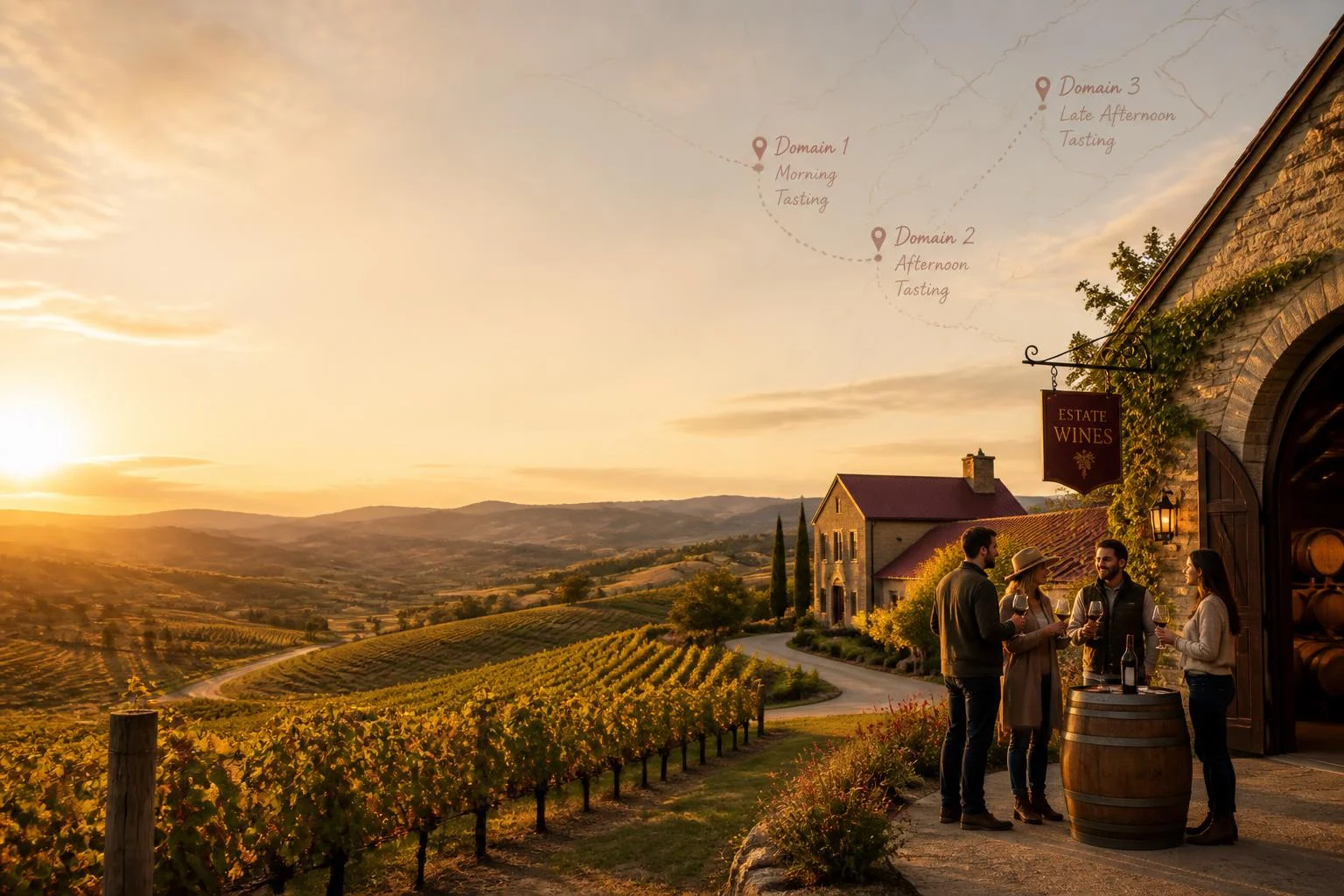 Séjour œnotouristique : 2 à 3 domaines par jour