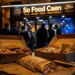 So Food Caen, burgers halal et So’dipper devant la vitrine