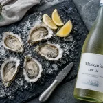 Vin blanc pour huitre : Muscadet sur lie, huîtres crues sur glace