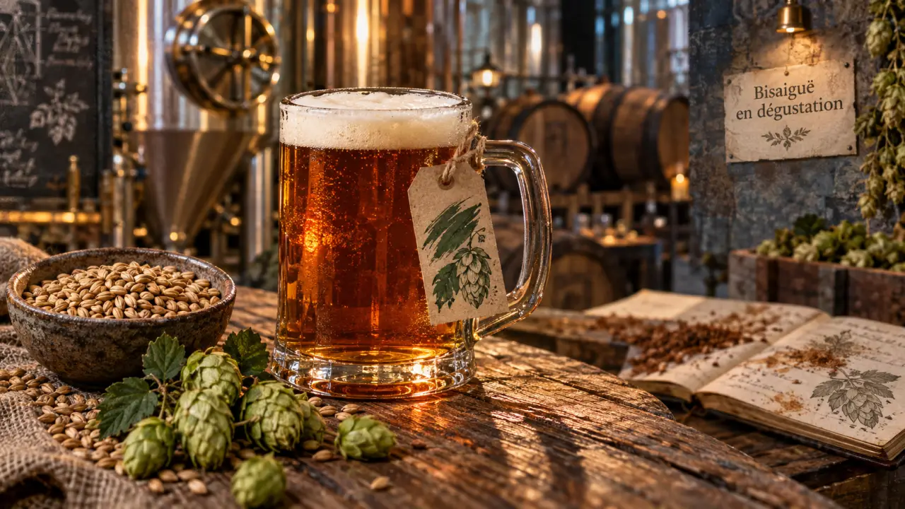 Brasserie Bisaiguë : bière bio ambrée, céréales et houblon à Kaysersberg