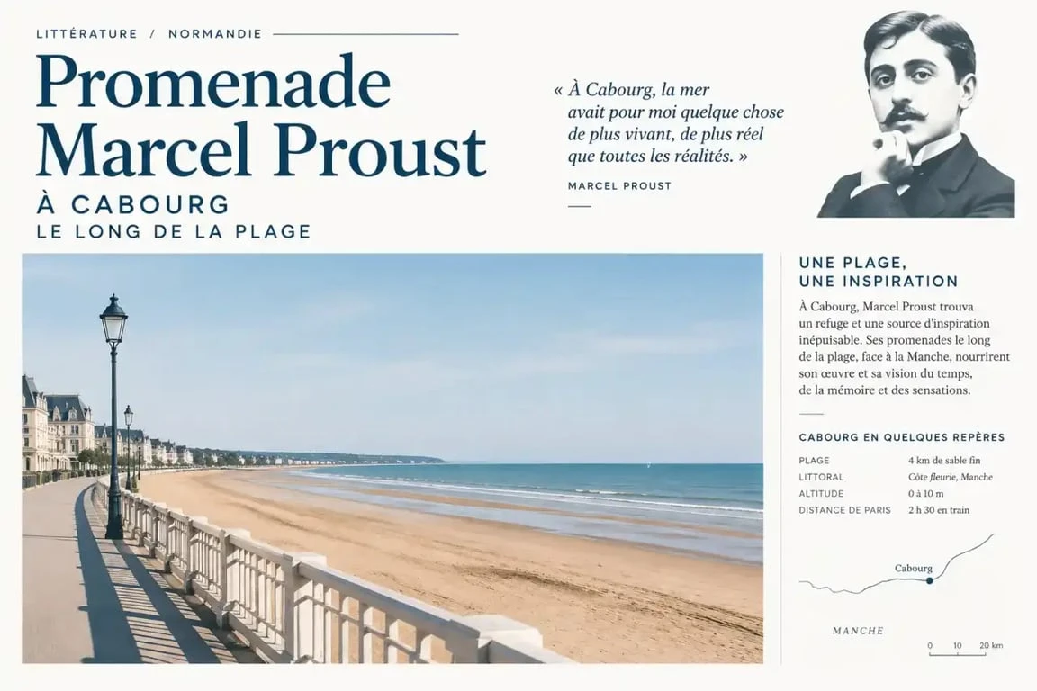 Promenade Marcel Proust et restaurants en bord de mer à Cabourg