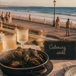 Restaurants cabourg bord de mer : table sur terrasse face à la Manche