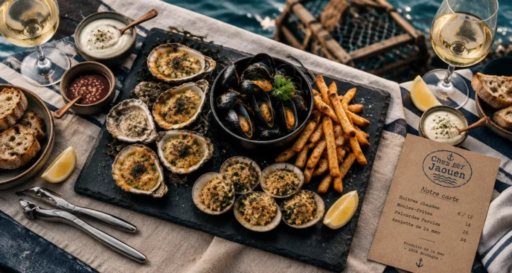 Buffet le midi, carte de spécialités le soir : l’expérience fruits de mer de Chez Jaouen à Saint-Philibert