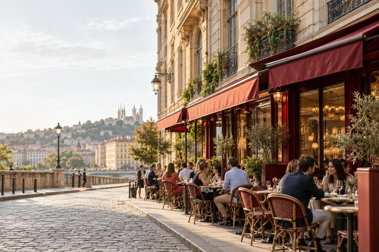 Brasserie des Deux Rives dans le centre de Lyon, ambiance de brasserie française