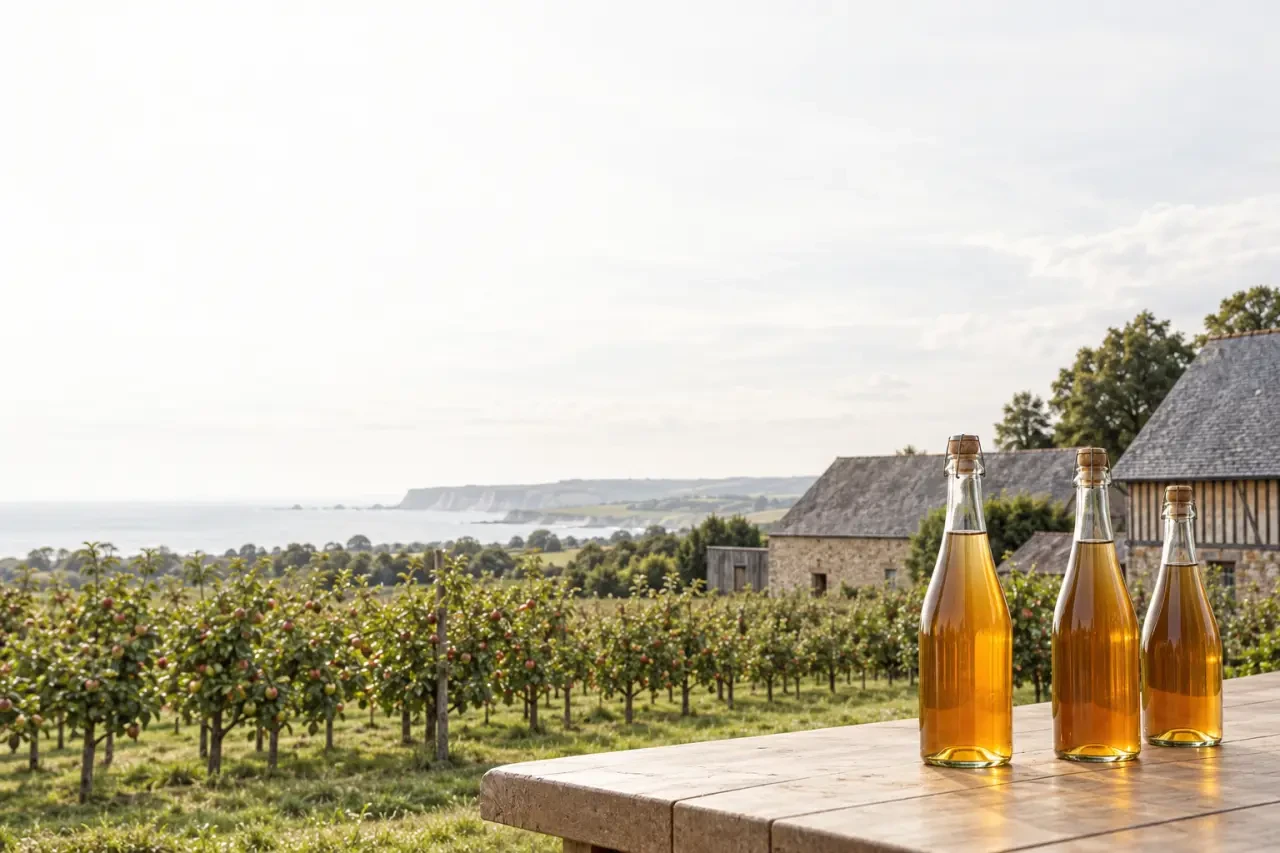 La cidrerie Normandie Philippe dans un verger de pommiers normand