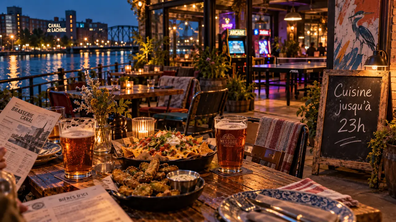Memento brasserie artisanale près du canal Lachine, cuisine jusqu’à 23h, bières artisanales et jeux